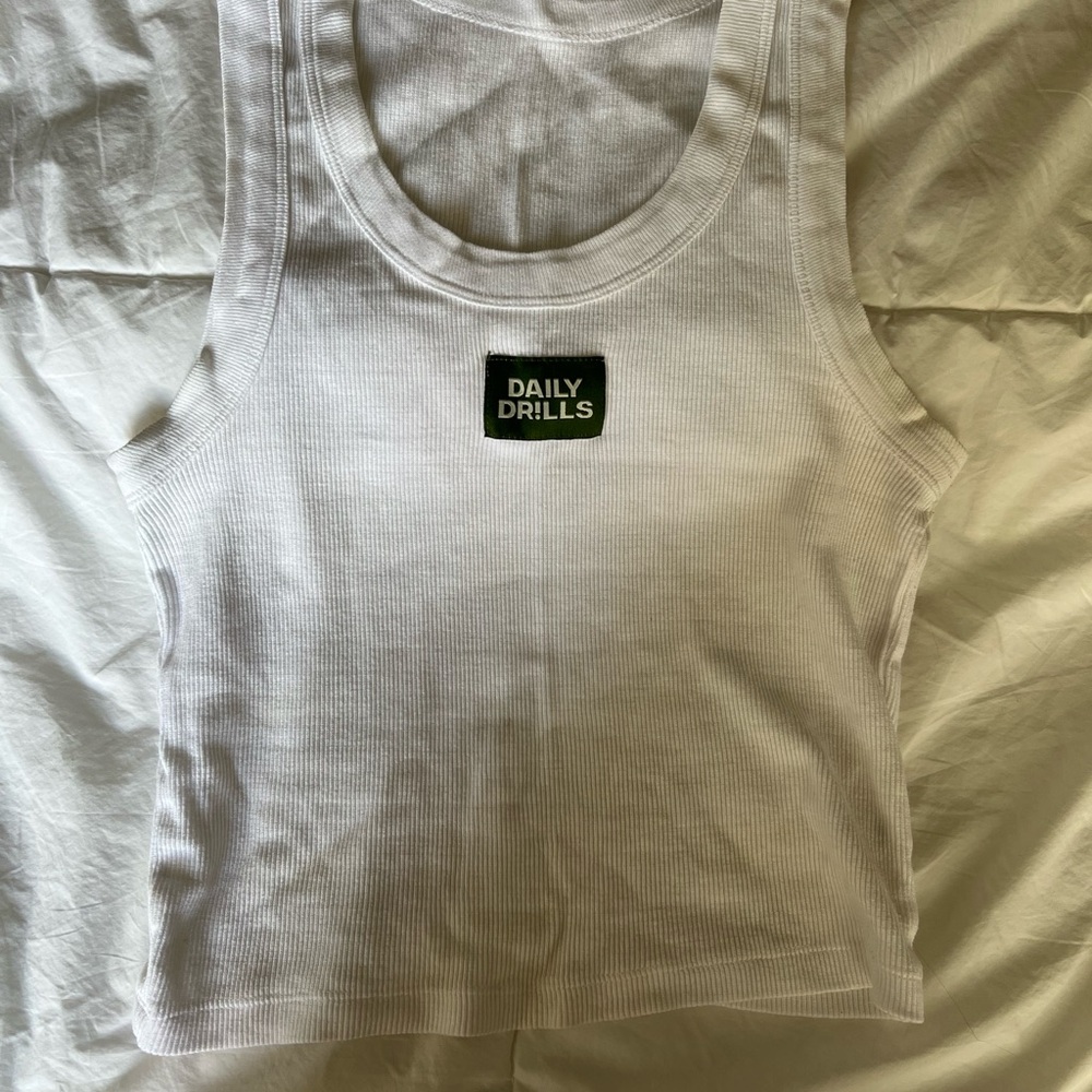 Daily Drills White Ribbed Tank Top